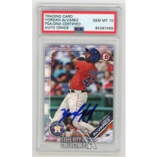 Yordan Alvarez 2019 Bowman Prospects Autographed Card #BP123 - PSA/DNA 10