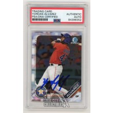 Yordan Alvarez 2019 Bowman Chrome Autographed Card #BCP-123 - PSA/DNA