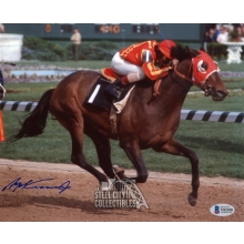 Angel Cordero Autographed 8x10 Photo - BAS (Red Silks)