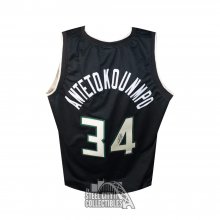 Giannis Antetokounmpo Autographed Milwaukee Black Custom Basketball Jersey - JSA COA