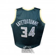 Giannis Antetokounmpo Greek Freak Autographed Milwaukee Green Custom Basketball Jersey - JSA COA