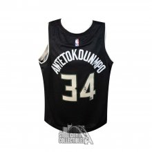 Giannis Antetokounmpo Autographed Milwaukee Bucks Nike Swingman Black Basketball Jersey - BAS