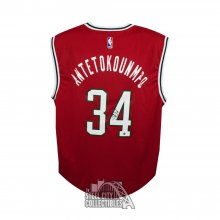 Giannis Antetokounmpo Autographed Milwaukee Bucks Replica Red Basketball Jersey - Steiner