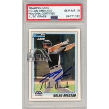 Nolan Arenado 2010 Bowman 1st Prospect Autograph Rookie Card #BP91 PSA/DNA 10