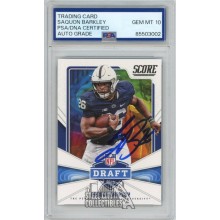 Saquon Barkley 2018 Panini Score Draft Autograph Rookie Card #6 PSA/DNA 10