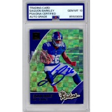 Saquon Barkley 2018 Panini Donruss Rookies Autograph Rookie Card #R-6 PSA/DNA 10