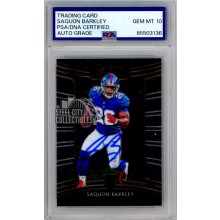 Saquon Barkley 2018 Panini Select 2018 NFL ROY Autograph RC Card #17 PSA/DNA 10