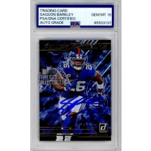 Saquon Barkley 2021 Donruss Formulas 2018 NFL ROY Auto Card #PF16 PSA/DNA 10