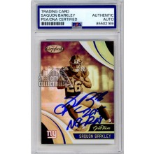 Saquon Barkley 2018 Panini Certified 2018 NFL ROY Auto RC Card #GT-SAB PSA/DNA