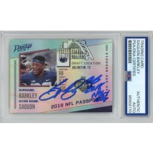 Saquon Barkley 2018 Prestige Passport 2018 NFL ROY Auto Rookie RC #PP-SB PSA/DNA
