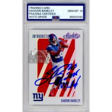 Saquon Barkey 2018 Absolute Introductions 2018 NFL ROY Auto RC #IN-SB PSA/DNA 10