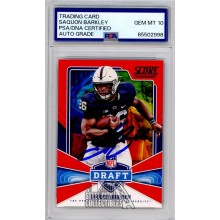 Saquon Barkley 2018 Panini Score Draft Red Autograph Rookie Card #6 PSA/DNA 10