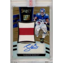 Saquon Barkley 2018 Panini Select Copper Autograph Rookie Patch Card #JM-SB 10/15