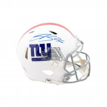 Saquon Barkley Autographed New York Giants Flat White Authentic Full-Size Football Helmet - BAS COA