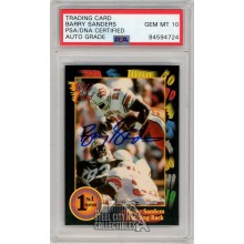 Barry Sanders 1991 Wild Card Autograph Football Card #106 PSA/DNA 10