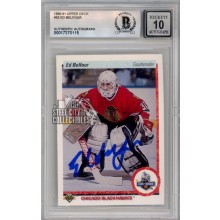 Ed Belfour 1990-91 Upper Deck Autograph Rookie Card #55 BAS 10
