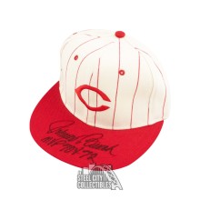Johnny Bench MVP 70 & 72 Autographed Cincinnati Reds Baseball Cap Hat - BAS COA