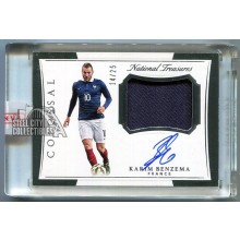 Karim Benzema 2018 Panini National Treasures #CJ-KB Colossal Jersey Auto 14/25