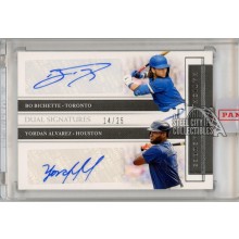 Bo Bichette / Yordan Alvarez 2020 Panini National Treasures Dual Autograph Rookie Card #DS-BA 14/25