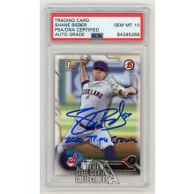 Shane Bieber 2020 Triple Crown 2016 Bowman Autographed Card #BD-68 - PSA/DNA 10