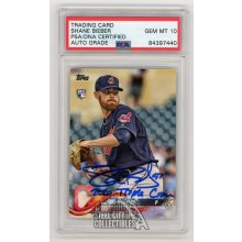 Shane Bieber 2020 Triple Crown 2018 Topps Update Autographed Rookie Card #US198 - PSA/DNA 10
