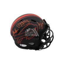Buffalo Bills Dynasty Autographed Bills Eclipse Mini Football Helmet (Kelly Reed Thomas) BAS