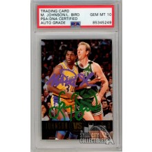 Larry Bird/Magic Johnson 1994-95 Skybox Autograph Card #SS12 PSA/DNA 10 (Paint)