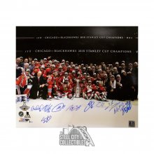 2015 Chicago Blackhawks Autographed 20x24 Photo - BAS LOA (11 Signatures)