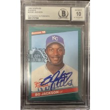 Bo Jackson 1986 Donruss Rookies Autographed Auto Rookie Card RC #38 - BAS 10