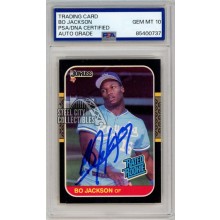 Bo Jackson 1987 Leaf Donruss Rated Rookie Autograph Card #35 PSA/DNA 10 (New Label)