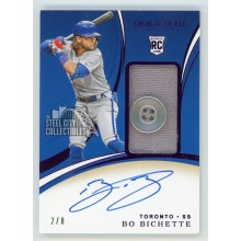 Bo Bichette 2020 Panini Immaculate Autograph Rookie Button Patch Card 2/8