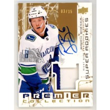 Brock Boeser 2017-18 Upper Deck Premier Autograph Rookie Patch Card 03/15