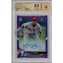 Alec Bohm 2018 Bowman Chrome Draft 1st Purple Autograph Card #CDA-AB 167/250 BGS 9.5