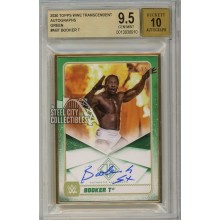 Booker T 2020 Topps Transcendent WWE Green Autograph Card 13/15 BGS 9.5