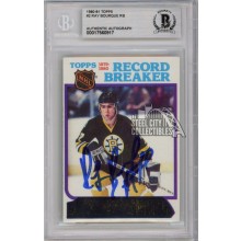 Ray Bourque 1980-81 Topps Record Breaker Autograph Card #2 BAS