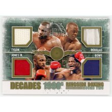 Tyson/Douglas/Bowe/Jones Jr 2011 Ringside Boxing Round 2 Quad Gold Patch /10