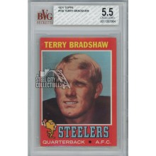 Terry Bradshaw 1971 Topps Rookie Card #156 BVG 5.5 Excellent+