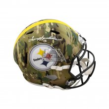 Terry Bradshaw Autographed Pittsburgh Steelers Camo Replica Full-Size Football Helmet - BAS COA