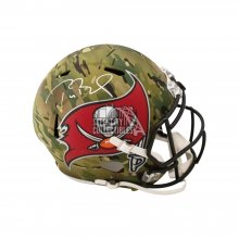 Tom Brady Autographed Buccaneers Camo Replica Full-Size Football Helmet - Fanatics LOA