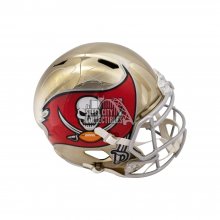 Tom Brady Autographed Buccaneers Chrome Replica Full-Size Football Helmet - Fanatics LOA