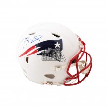 Tom Brady Autographed Patriots Flat White Authentic Full-Size Football Helmet - Fanatics LOA