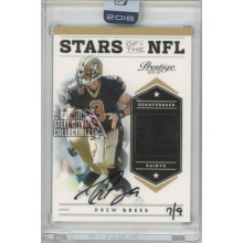 Drew Brees 2016 Panini Honors 2012 Prestige Autograph Jersey Card #22 7/9