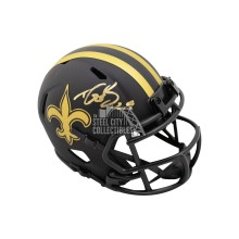 Drew Brees Autographed New Orleans Saints Eclipse Mini Football Helmet - BAS COA