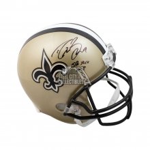Drew Brees SB XLIV MVP Autographed Saints Replica Full-Size Football Helmet - BAS COA