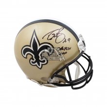 Drew Brees SB XLIV MVP Autographed New Orleans Saints Authentic Full-Size Football Helmet - BAS COA