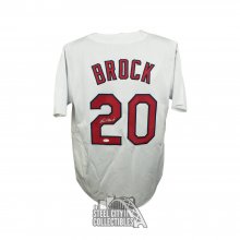 Lou Brock Autographed St Louis Custom White Baseball Jersey - JSA COA