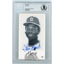 Lou Brock Autographed Postcard - BAS (St Louis Hat)