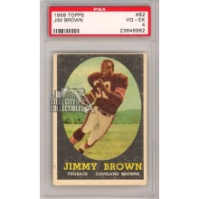 Jimmy Brown 1958 Topps Rookie Card #62 PSA 4 VG-EX