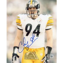 Chad Brown Autographed Pittsburgh Steelers 8x10 Photo - BAS (White Jersey)