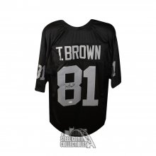 Tim Brown Autographed Oakland Custom Football Jersey - BAS COA